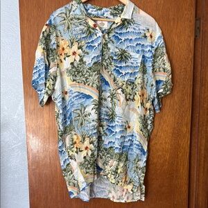 Marine Layer Blue and Yellow Casual Button Down Shirt